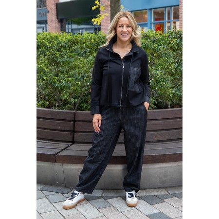 Naya Naya Pin Stripped Side Pocket Trouser - Black