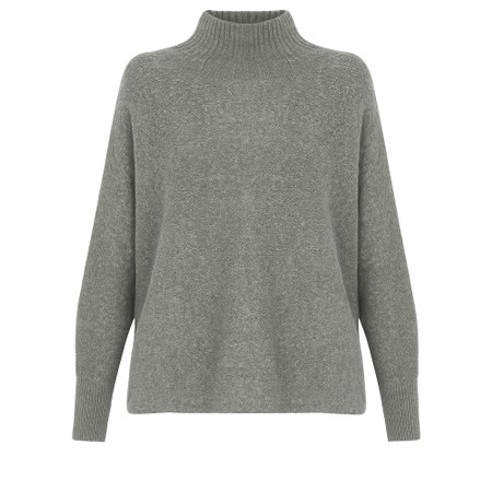 Amazing Woman Jolie Grey Marl Boxy High Neck Knit - Grey