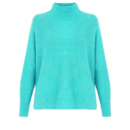Amazing Woman Jolie Summer Turquoise Boxy High Neck Knit - Turquoise
