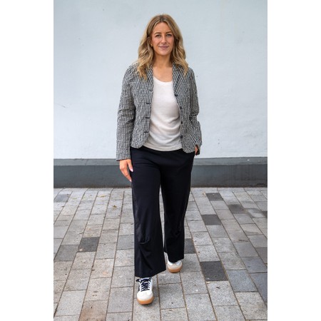 Mama B Adel G Nero Crinkle Gingham Check Jacket - Black