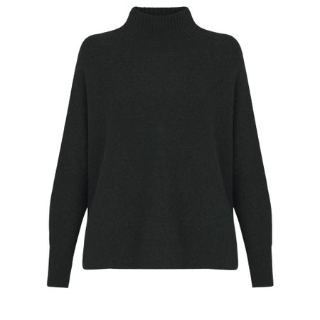 Amazing Woman Jolie Charcoal Boxy High Neck Knit - Black