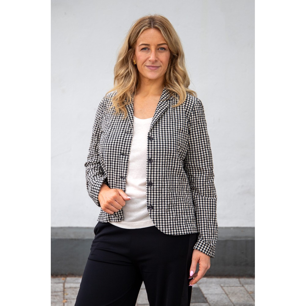 Mama B Adel G Nero Crinkle Gingham Check Jacket Nero