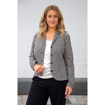 Mama B Adel G Nero Crinkle Gingham Check Jacket - Black