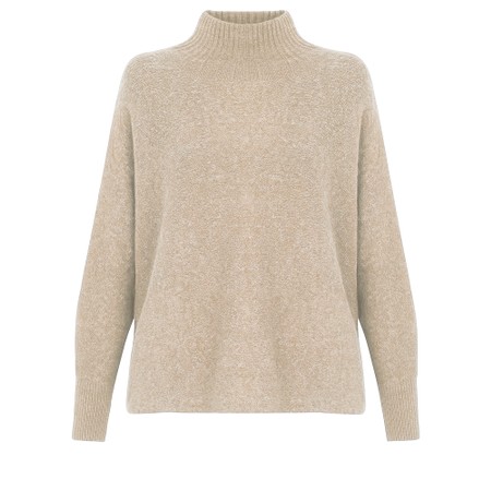 Amazing Woman Jolie Beige Marl Boxy High Neck Knit - Beige