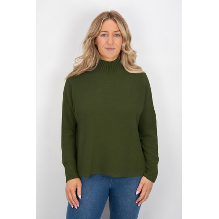 Amazing Woman Jolie Khaki Boxy High Neck Knit - Green