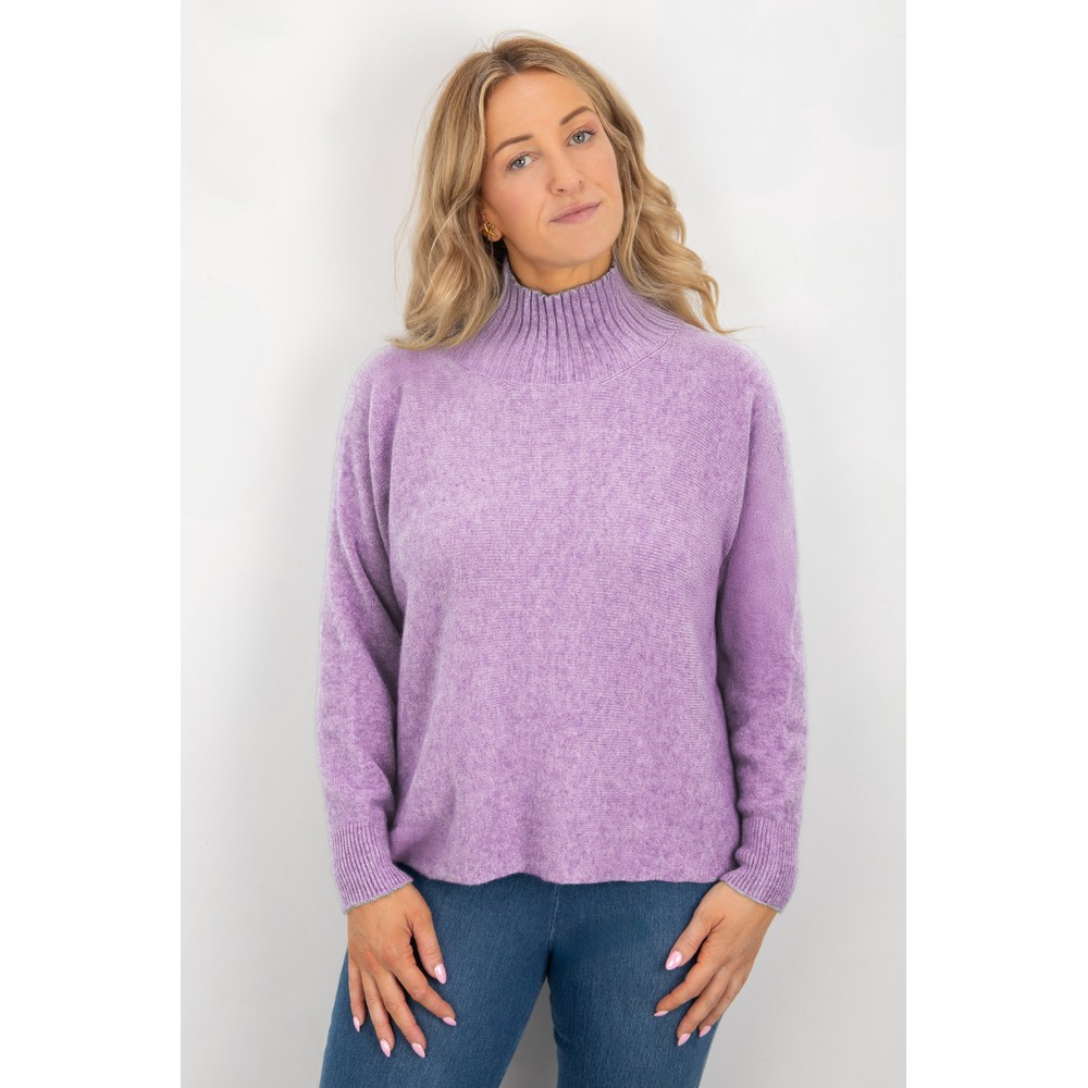 Amazing Woman Jolie Lilac Boxy High Neck Knit Lilac