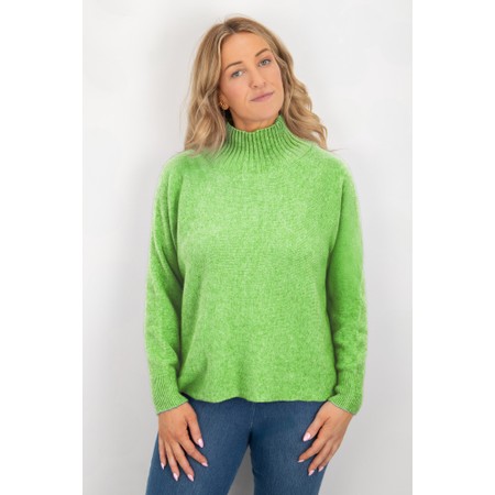 Amazing Woman Jolie Summer Green Boxy High Neck Knit - Green