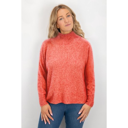 Amazing Woman Jolie Summer Orange Boxy High Neck Knit - Orange