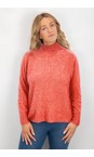 Amazing Woman Summer Orange Jolie Summer Orange Boxy High Neck Knit  