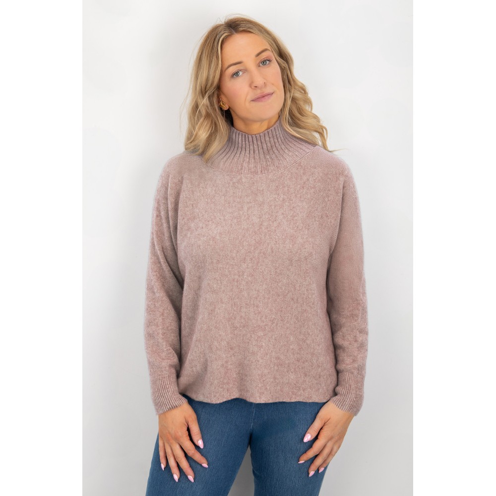 Amazing Woman Jolie Antique Rose Boxy High Neck Knit Antique Rose