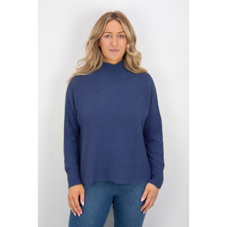 Amazing Woman Jolie Bright Navy Boxy High Neck Knit - Blue