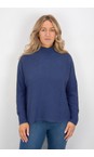 Amazing Woman Bright Navy Jolie Bright Navy Boxy High Neck Knit  