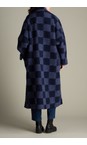 Sahara Night / Dove Checkerboard Wool Coat  