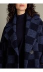 Sahara Night / Dove Checkerboard Wool Coat  