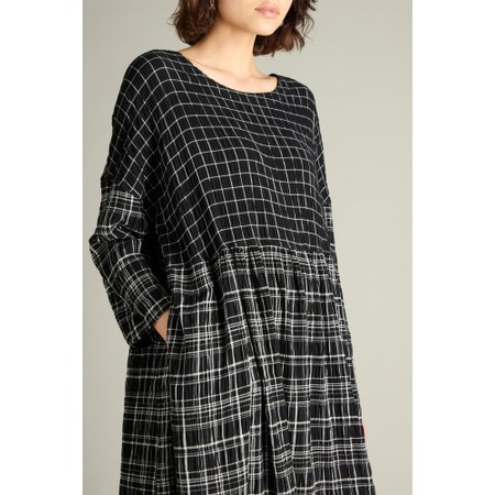 Sahara Window Crinkle Check Dress - Black