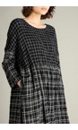 Sahara Black / White Window Crinkle Check Dress  