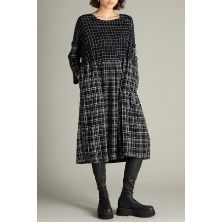 Sahara Window Crinkle Check Dress - Black