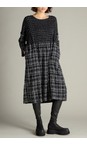 Sahara Black / White Window Crinkle Check Dress  