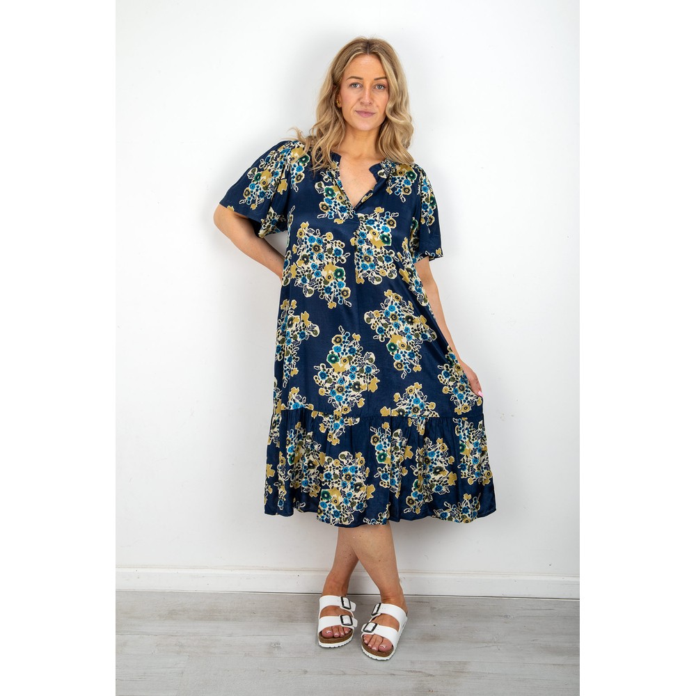 Masai Clothing MaNevina  Mood Indigo Print Dress Mood Indigo