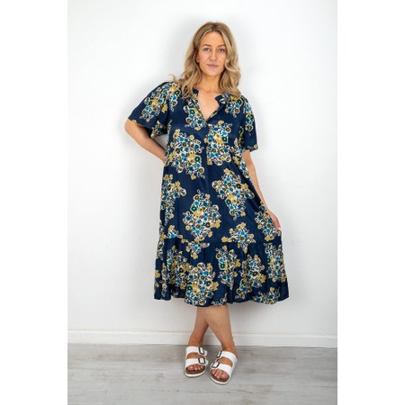 Masai Clothing MaNevina  Mood Indigo Print Dress - Blue