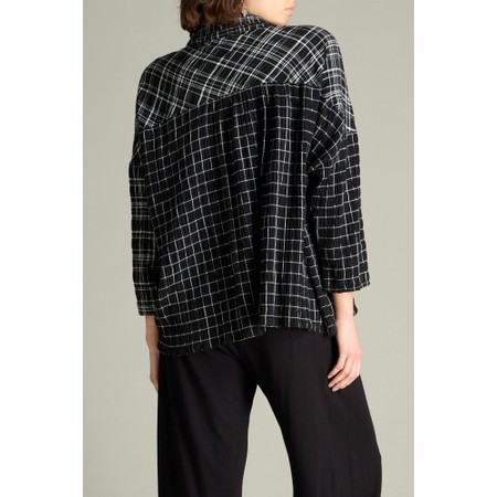 Sahara Window Crinkle Check Boxy Shirt - Black