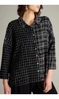 Sahara Black / White Window Crinkle Check Boxy Shirt  