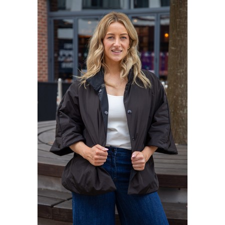 Naya Naya Stud Closing High Neck Reversible Jacket - Brown