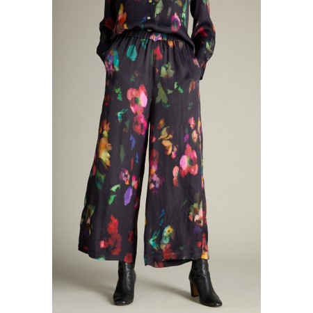 Sahara Abstract Painterly Floral Wide Trouser - Multicoloured