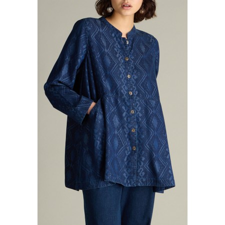 Sahara Diamond Patchwork Print Shirt - Blue