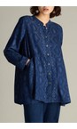 Sahara Denim Diamond Patchwork Print Shirt  