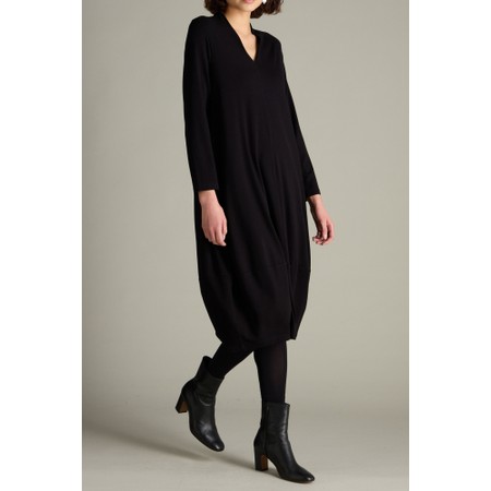 Sahara Fluid Crepe Bubble Dress - Black
