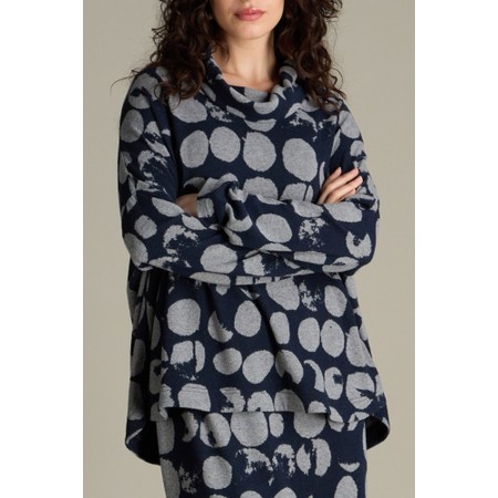 Sahara Textured Brushed Spot Boxy Top - Blue
