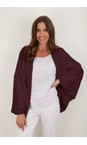 Amazing Woman Mulberry Purple Pheobie Mulberry Purple Rib Throw Over Cardigan  