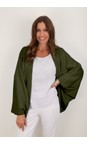Amazing Woman Musch Olive  Pheobie Musch Olive Rib Throw Over Cardigan  