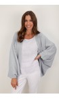 Amazing Woman Silver Pheobie Silver Rib Throw Over Cardigan  