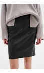 InWear Black  Luella Black Leather Pencil Skirt  