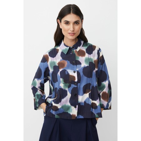 Masai Clothing MaIbilisan Navy Blazer Print Shirt - Blue
