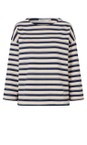 Masai Clothing Navy Blazer MaBeannie Navy Blazer Jersey Stripe Top  