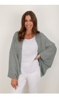 Amazing Woman Grey Marl Pheobie Grey Marl Rib Throw Over Cardigan  