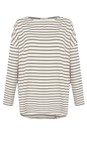 Chalk Grey / Cream Bryony X Grey/ Cream Stripe Top  