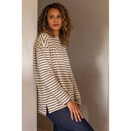 Chalk Bryony X Grey/ Cream Stripe Top - Multicoloured