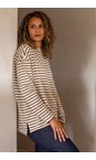 Chalk Grey / Cream Bryony X Grey/ Cream Stripe Top  