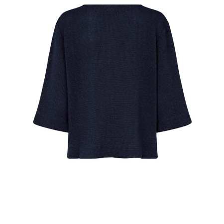 Masai Clothing MaDarmi Basic Navy Boucle Top - Blue