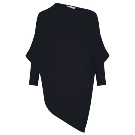 Amazing Woman Emilie Navy Asymmetric Draped Jumper - Blue