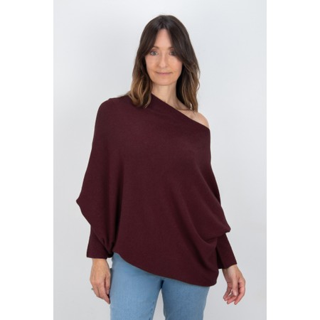 Amazing Woman Emilie Mulberry Purple Asymmetric Draped Jumper - Purple