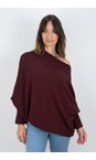 Amazing Woman Mulberry Emilie Mulberry Purple Asymmetric Draped Jumper  