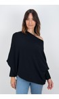 Amazing Woman Navy Emilie Navy Asymmetric Draped Jumper  