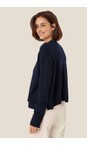 Masai Clothing Navy Blazer MaFayda Navy Blazer Lightweight Boxy Knit Jumper  