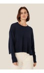 Masai Clothing Navy Blazer MaFayda Navy Blazer Lightweight Boxy Knit Jumper  