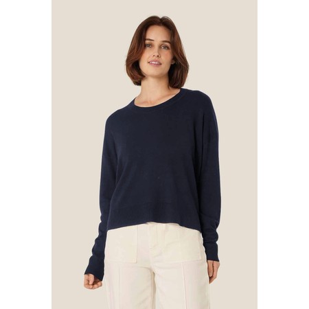 Masai Clothing MaFayda Navy Blazer Lightweight Boxy Knit Jumper - Blue